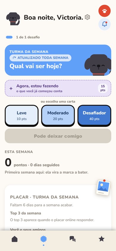 Tela do aplicativo: Atividades