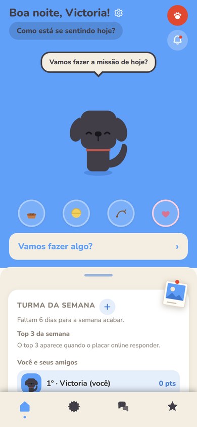Tela do aplicativo: Início